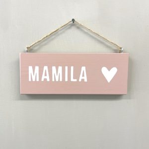 Kyltti Mamila/ vaaleanpunainen